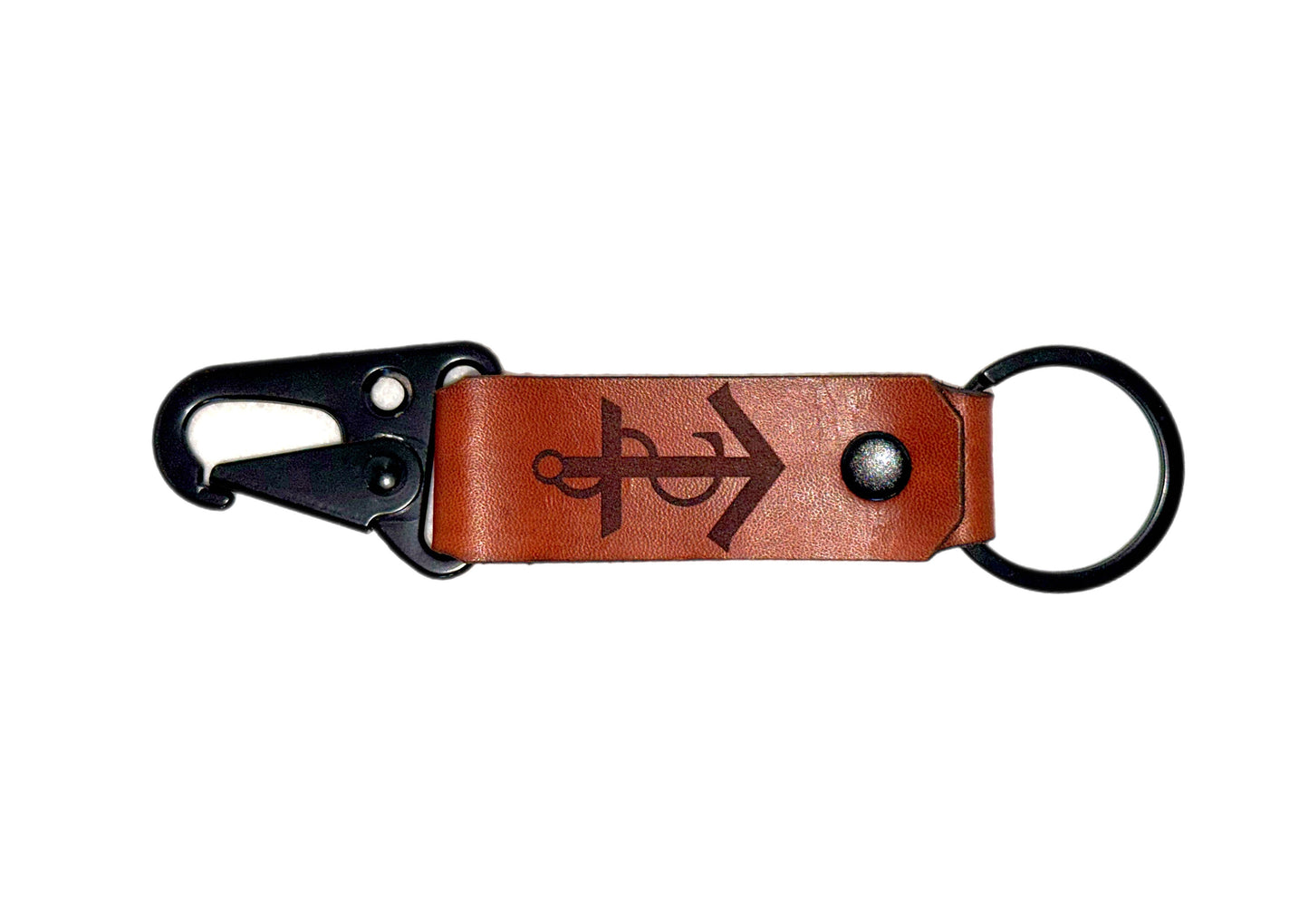 Embossed Leather Keychain